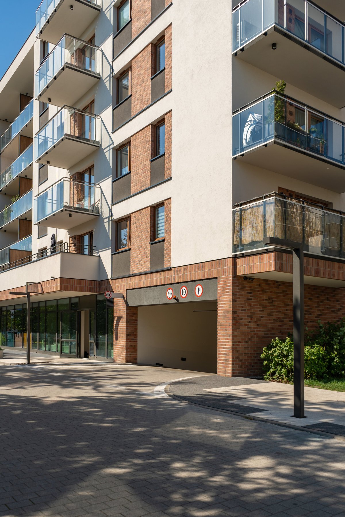Modern mixed-use residential building with retail space
